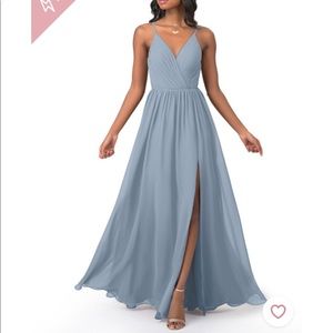 Azazie Gracie in Dusty Blue Bridesmaid Dress